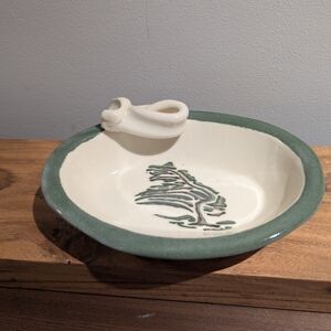 Signed Canadian Studio Pottery Pâté Plate | Susan Robertson | with Spreader Rest